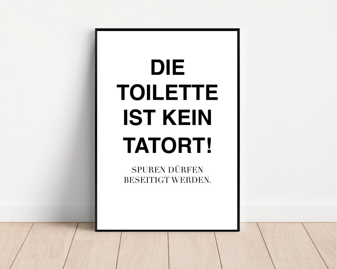 Funny German Toilet Rules Bathroom Humor Typography Art Poster