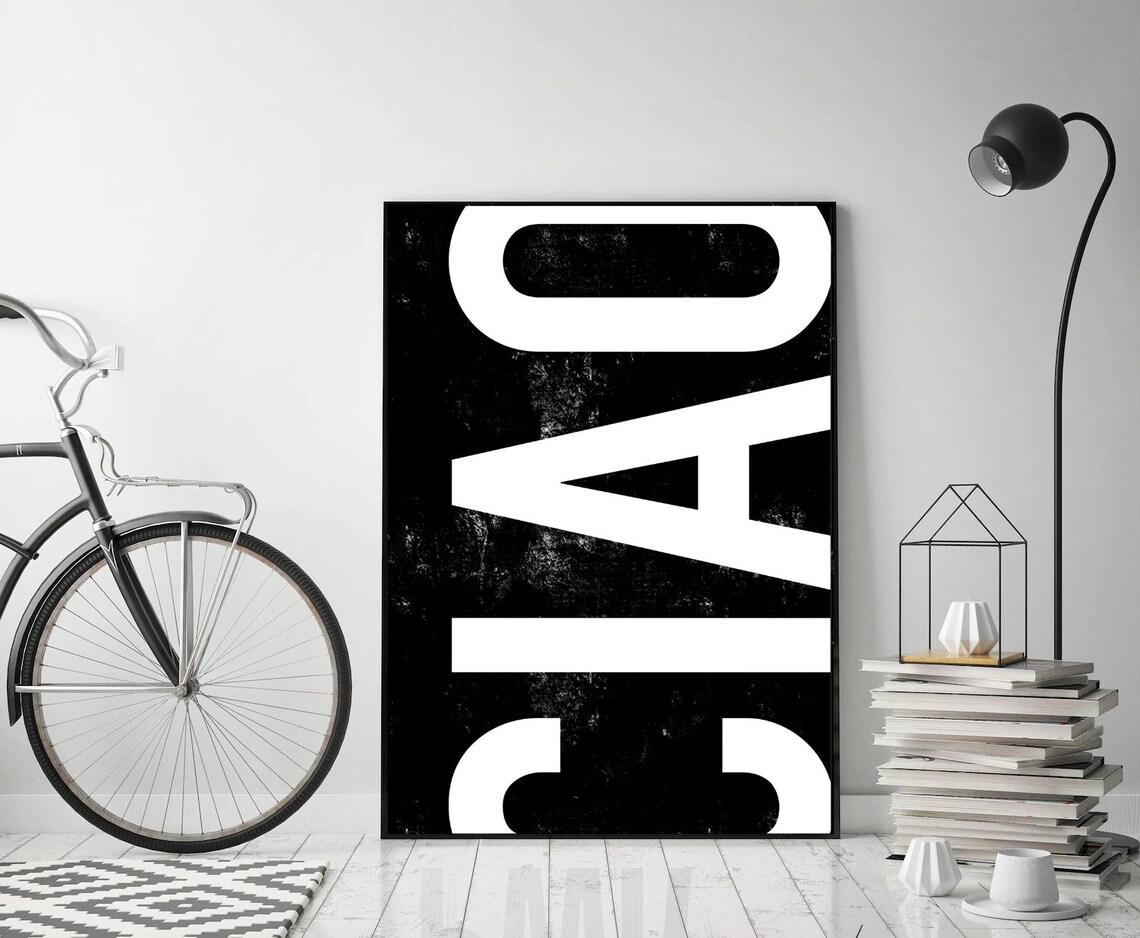 Ciao Black Edition Typo Poster, Nice Wall Art Print - Image 3