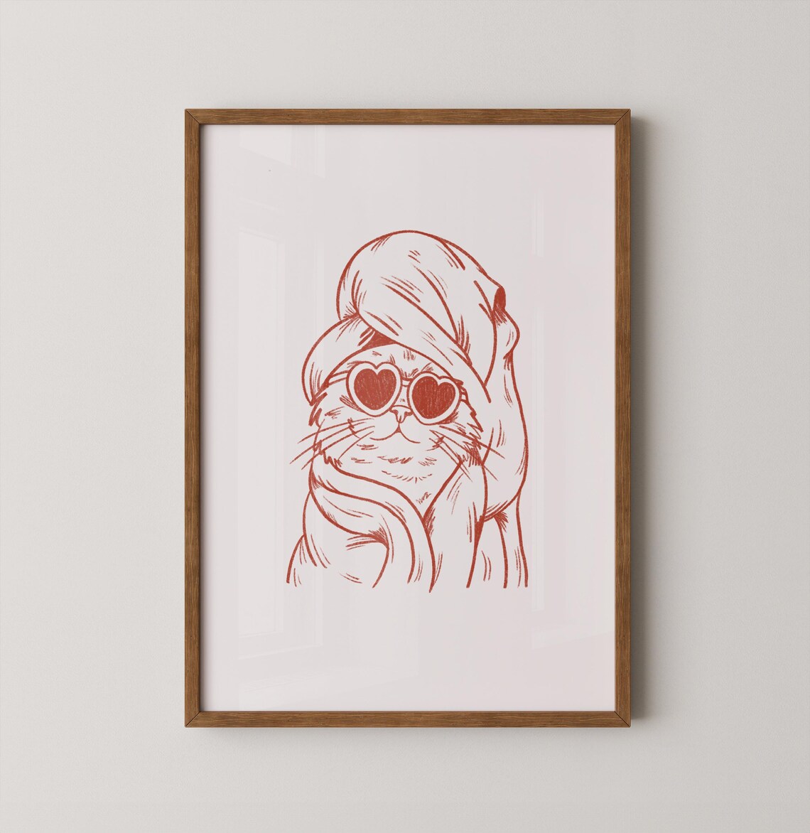 Cool Cat Funny Cat Art Print, Gift Lover