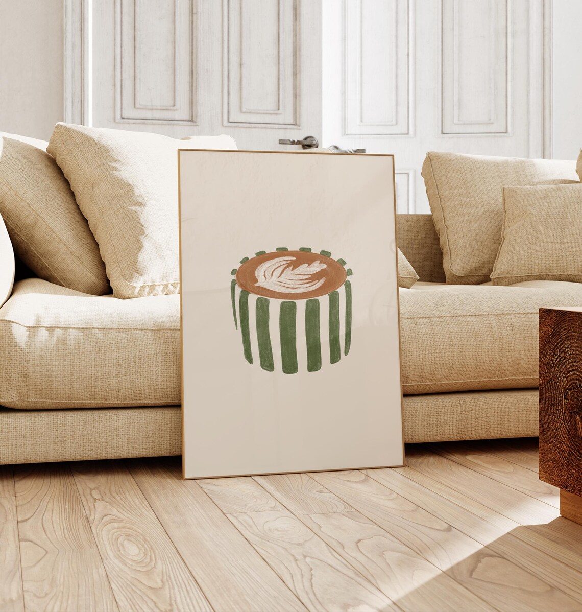 Flat White Coffee Art Poster, Kitchen Wall Print