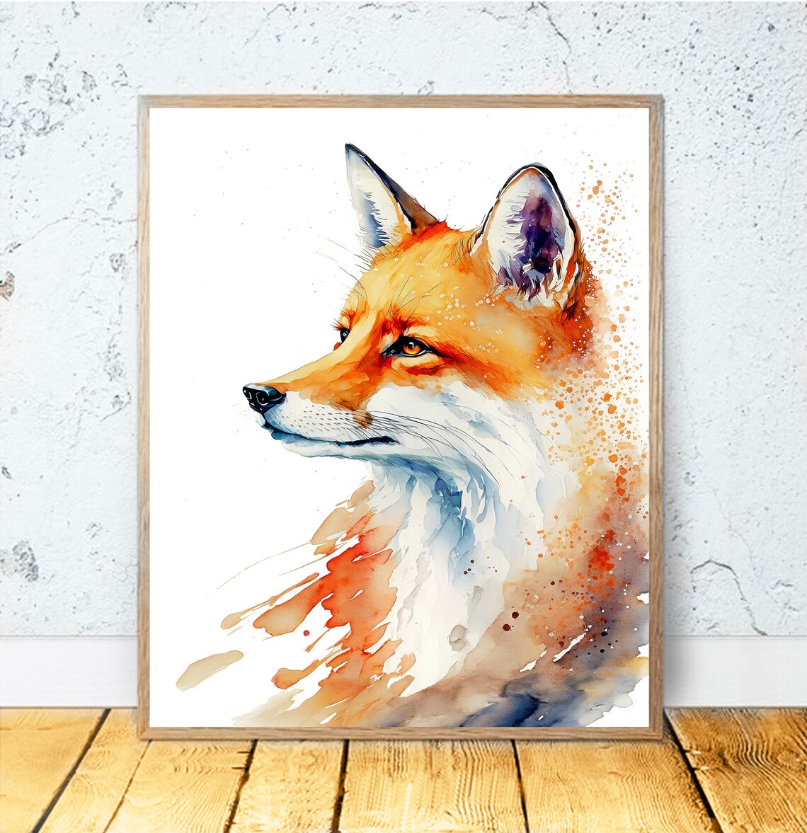 Fox Watercolor Art Print, Nursery Animal Painting