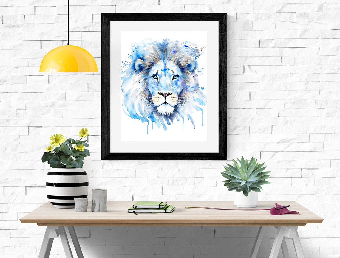 Watercolor Lion Nursery Animal Art Print - Image 2