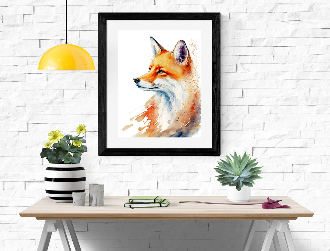 Fox Watercolor Art Print, Nursery Animal Painting - Image 2