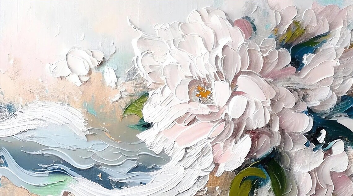 Abstract Flower Painting, Textured Spring Art Print - Image 3