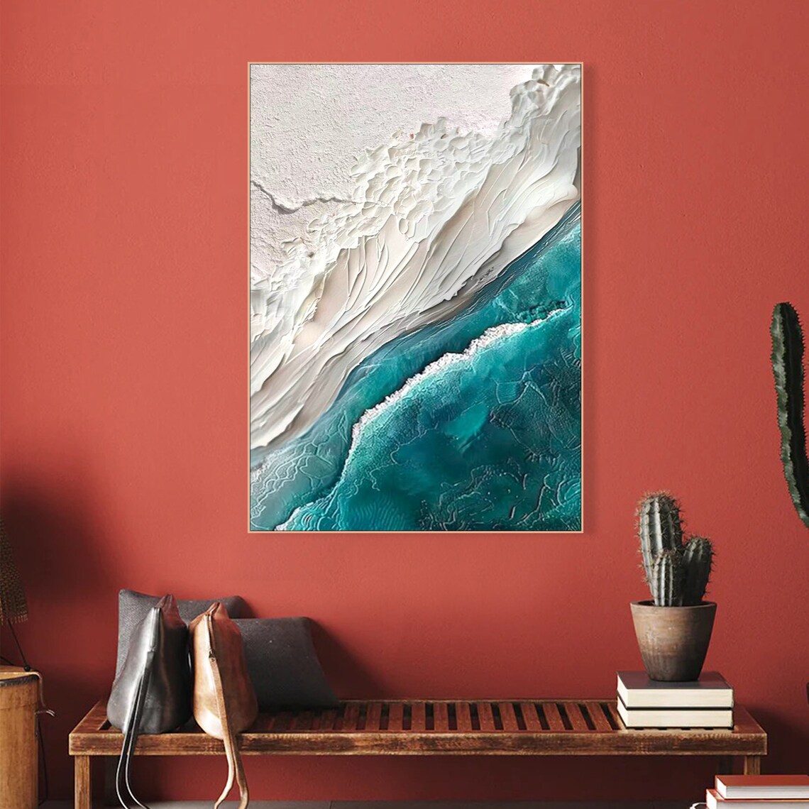 Abstract Ocean Wave Art Print, Minimalist Boho - Image 2