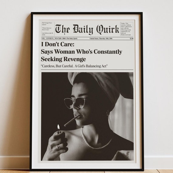 Trendy Newspapers Print, Vintage Preppy Decor
