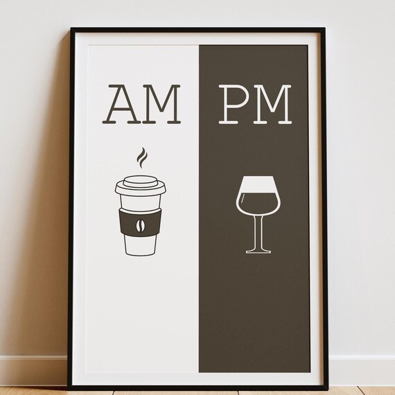 AM PM Sign - Modern Kitchen Decor
