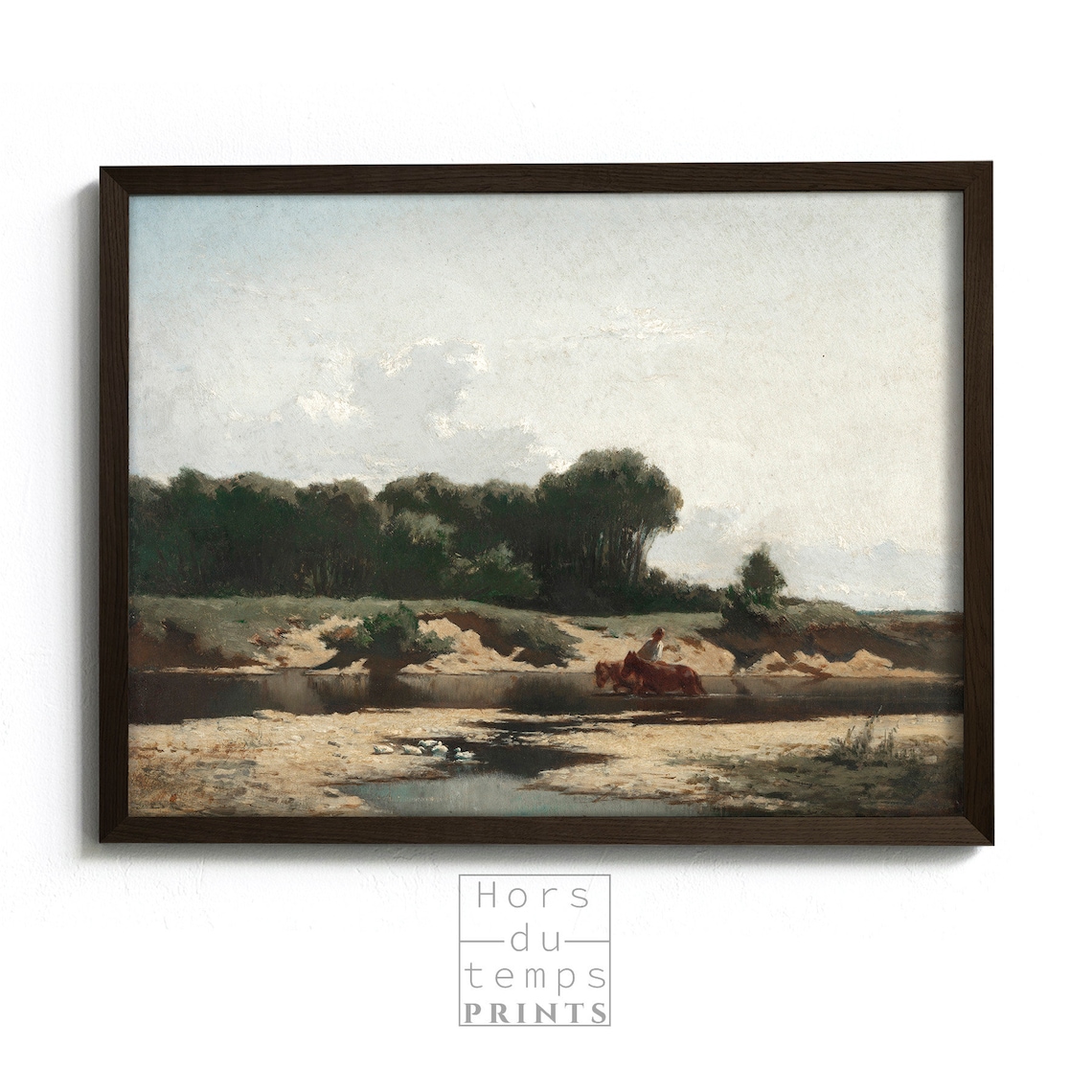 Cattle Crossing Shallow River Vintage Pastoral Countryside Poster - Image 2
