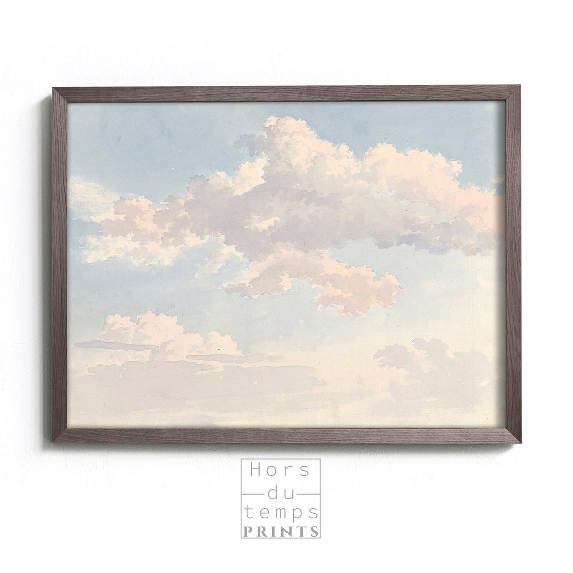 Soft Pastel Clouds Watercolor Sky Study Serene Landscape Poster - Image 2