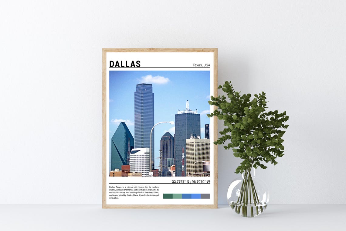 Dallas Print Dallas Poster Dallas Wall Art Dallas Travel Dallas Artwork Dallas Art Dallas Photo Texas Usa - Image 4
