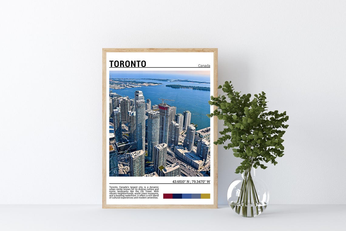 Toronto Canada Downtown Skyline Lake Ontario Harbor Travel Poster - Image 4