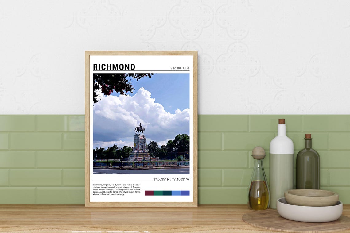 Richmond Virginia Monument Avenue Historic Landmark Equestrian Poster - Image 3