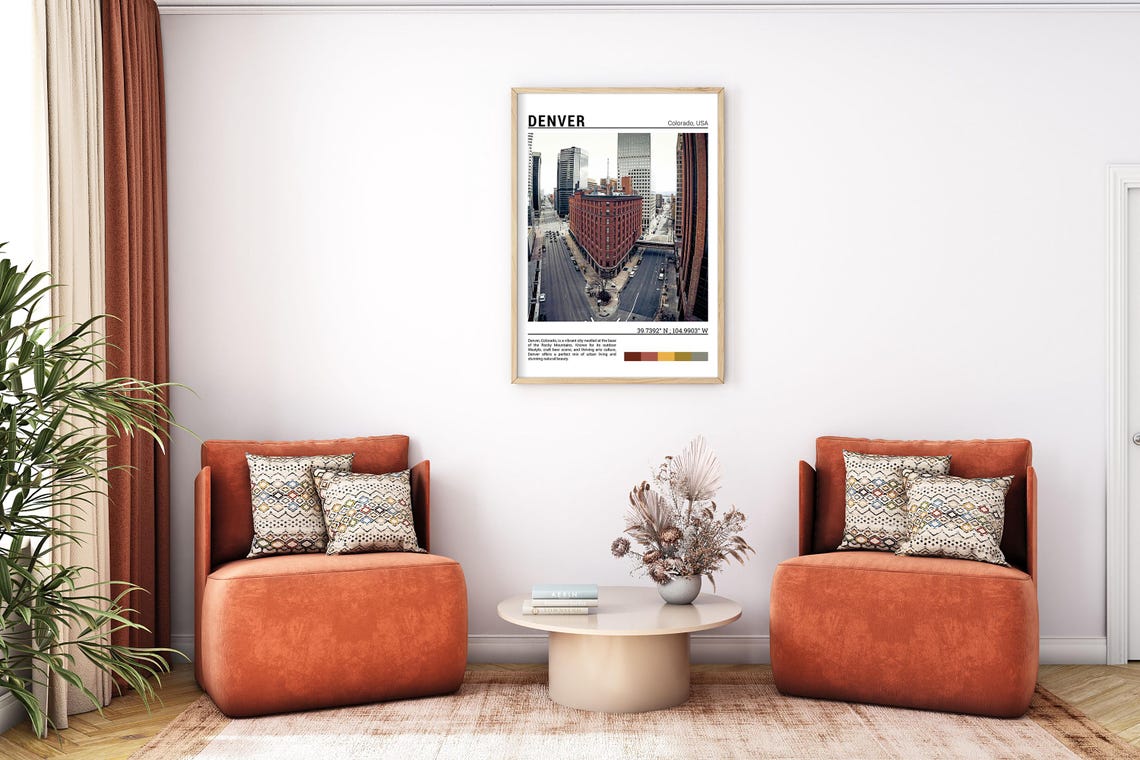 Denver Colorado Downtown Street Grid Historic Brick Building Poster - Image 7