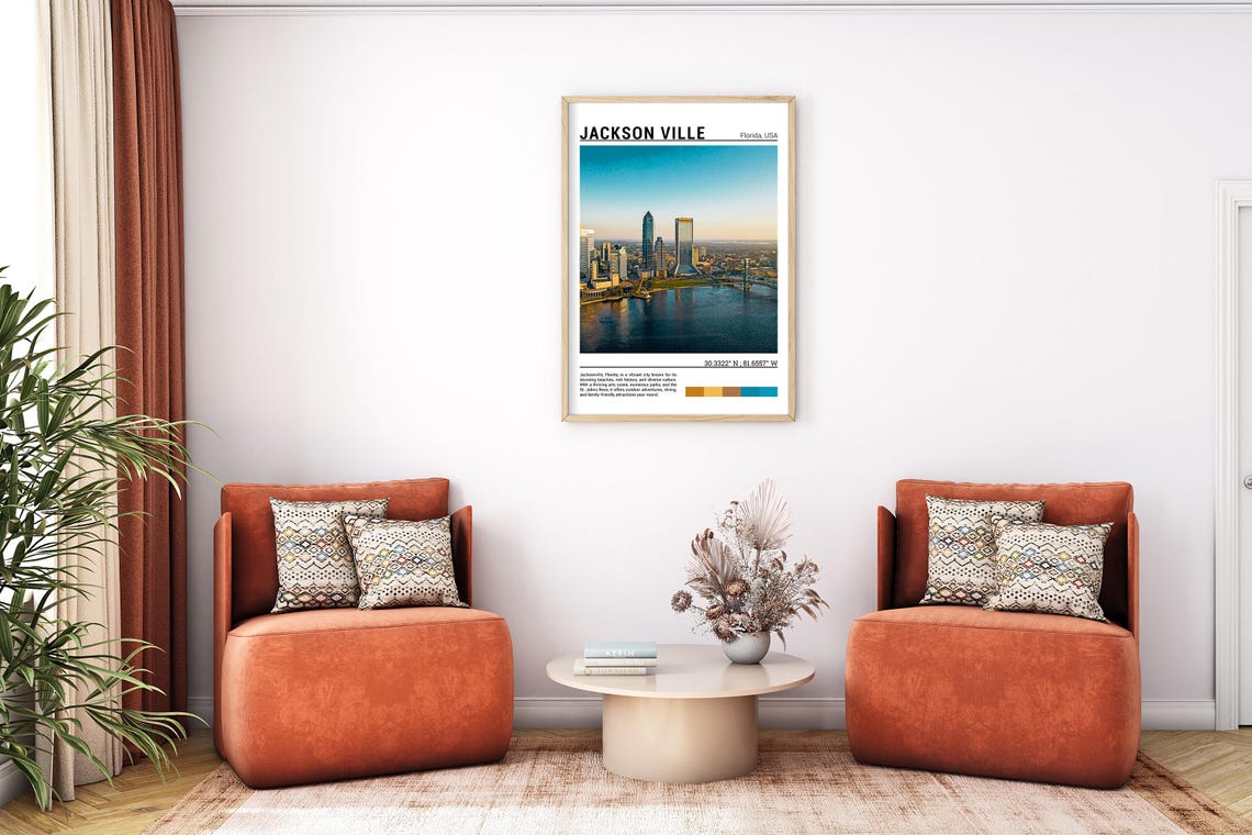 Jacksonville Florida Skyline St Johns River Sunset Travel Poster - Image 7