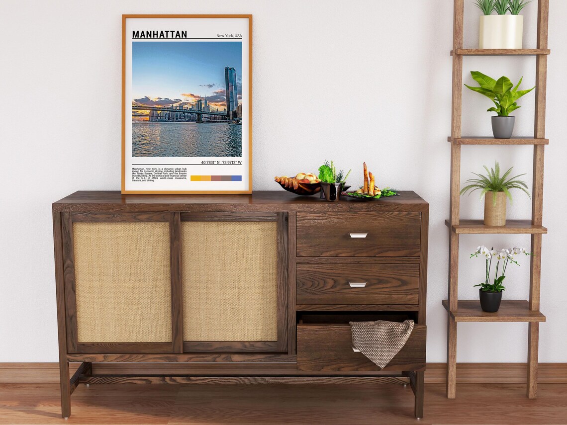 Manhattan New York City Bridge Skyline Sunset East River View Poster - Image 6