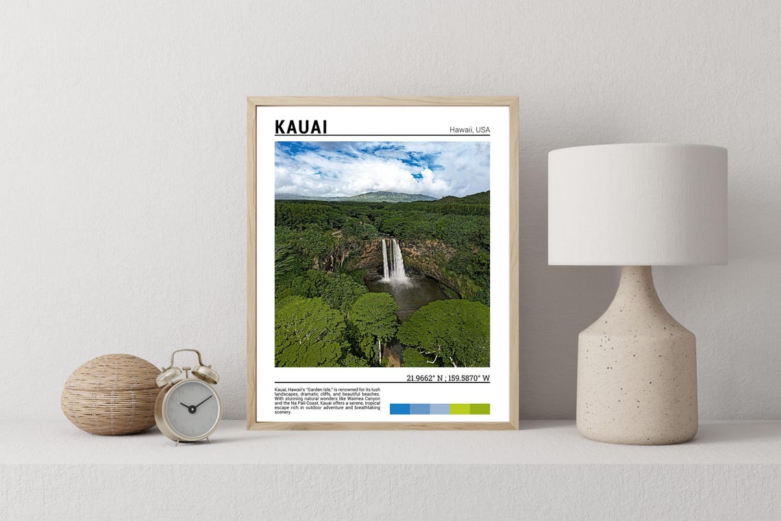 Kauai Hawaii Wall Art Kauai Hawaii Travel Poster Kauai Hawaii Photo Kauai Hawaii Print Kauai Hawaii Decor Hawaii Usa - Image 2