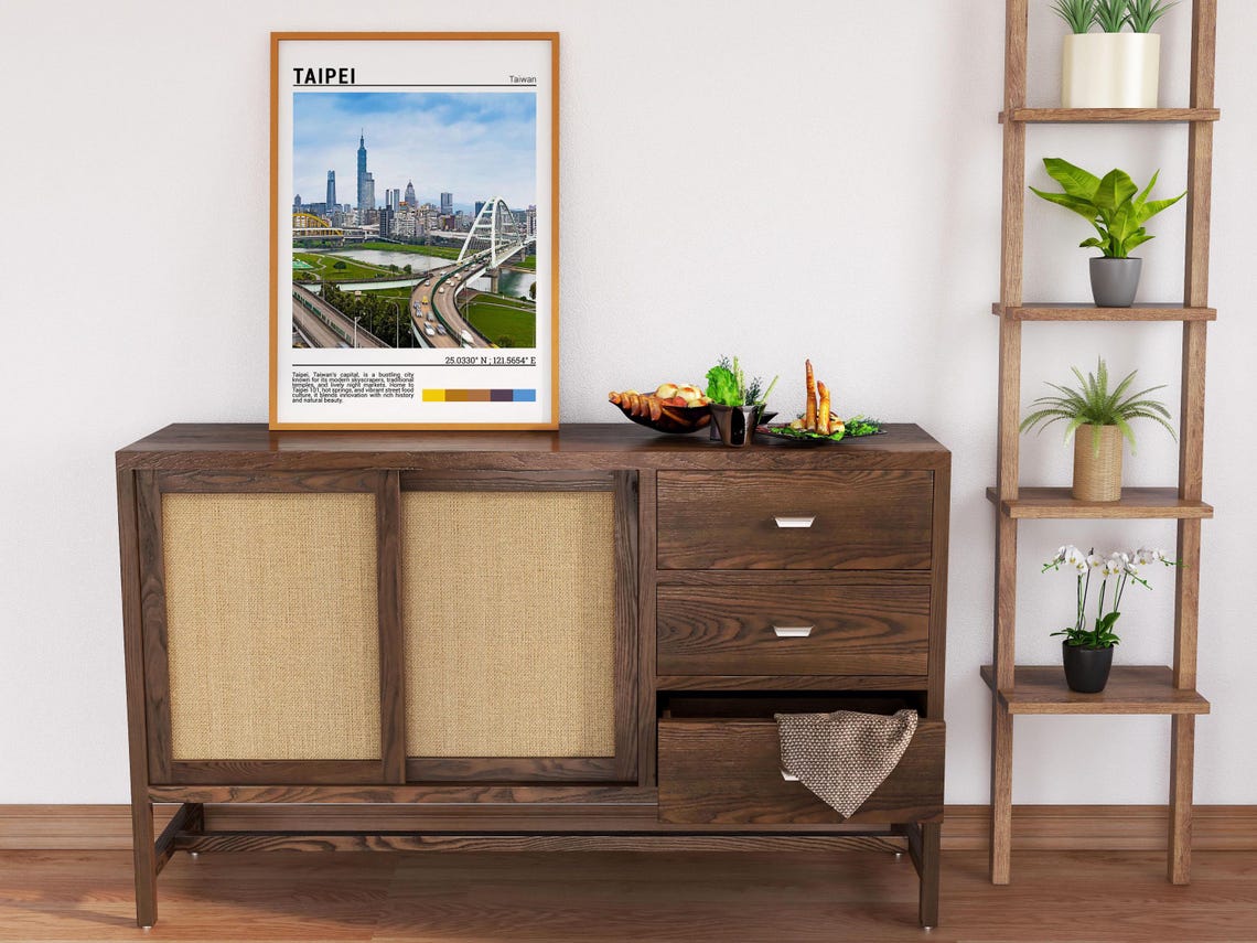 Taipei Taiwan Taipei 101 Skyline Bridges River Highway View Poster - Image 6