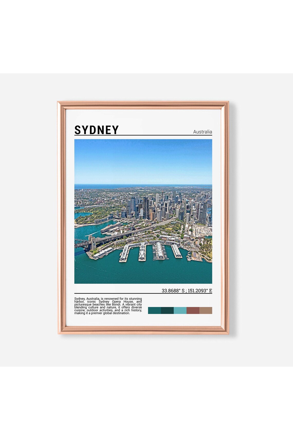 Sydney Australia Harbour Bridge Aerial Cityscape Photo Poster