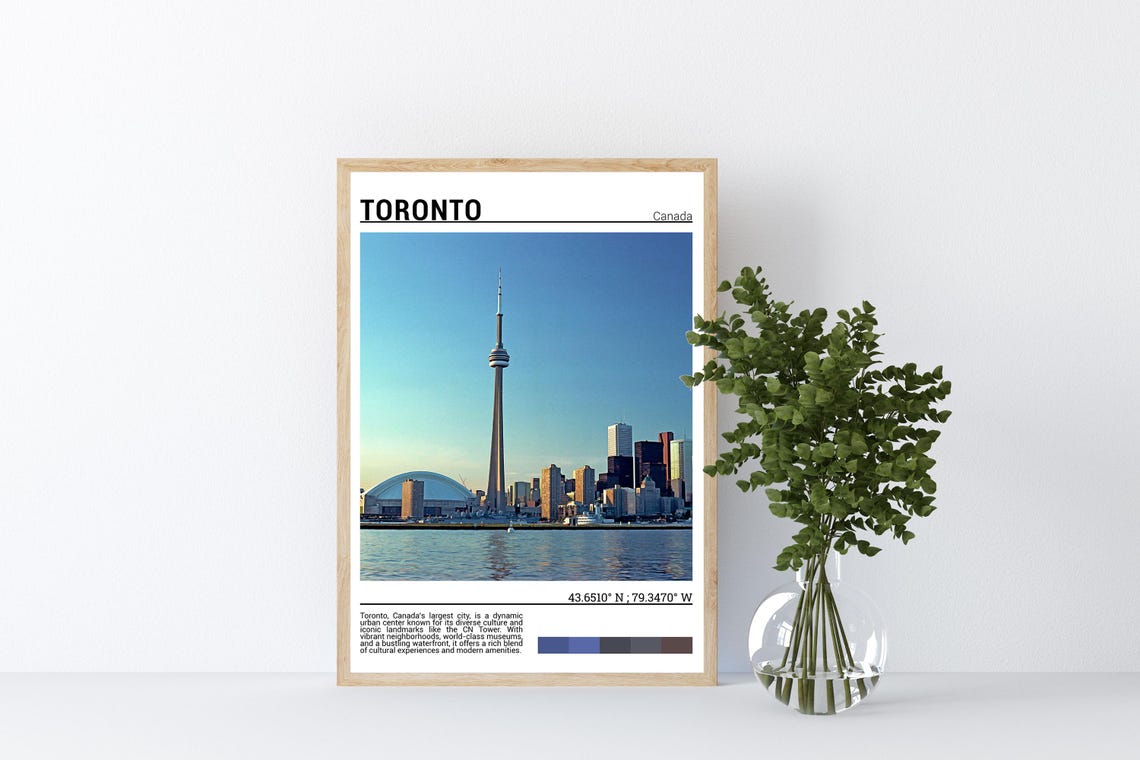 Toronto Canada CN Tower Skyline Lake Ontario Waterfront Travel Poster - Image 4