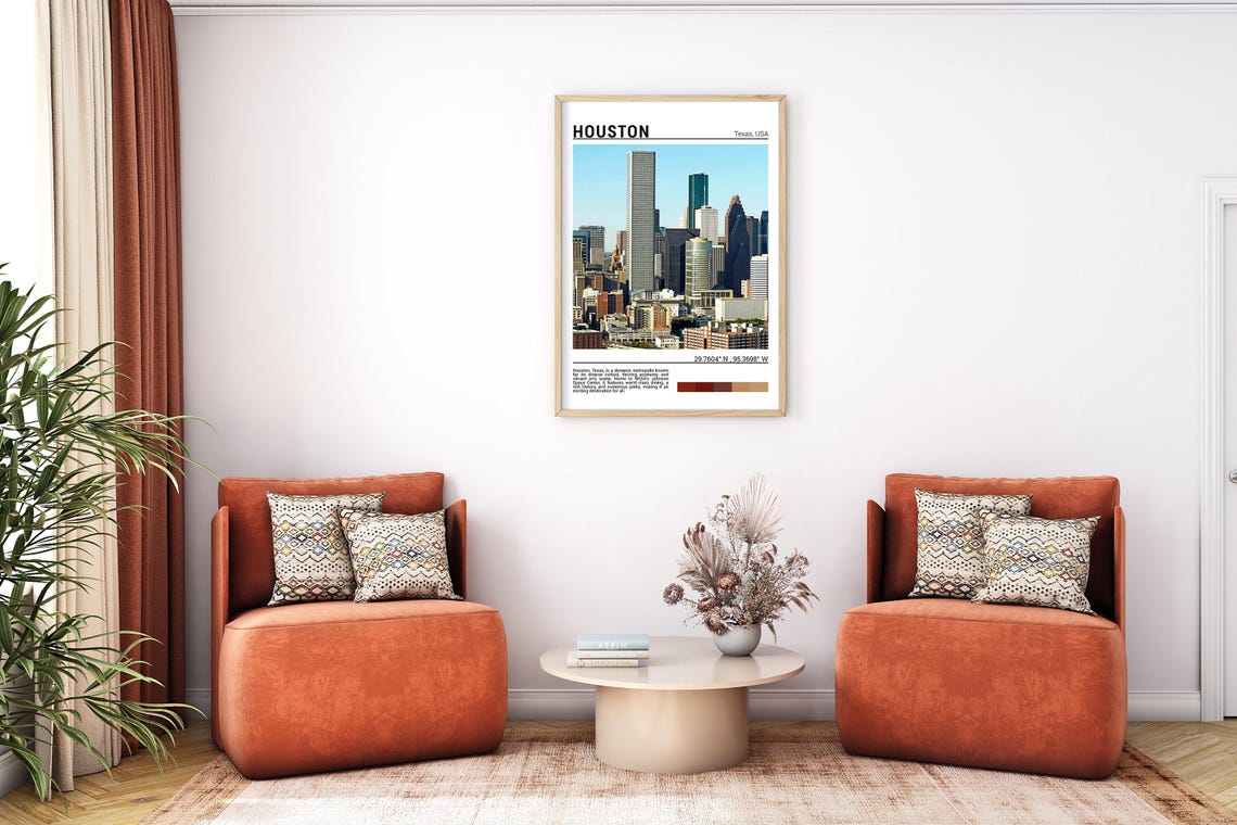 Houston Texas Downtown Skyline Cityscape Urban Travel Photo Poster - Image 7