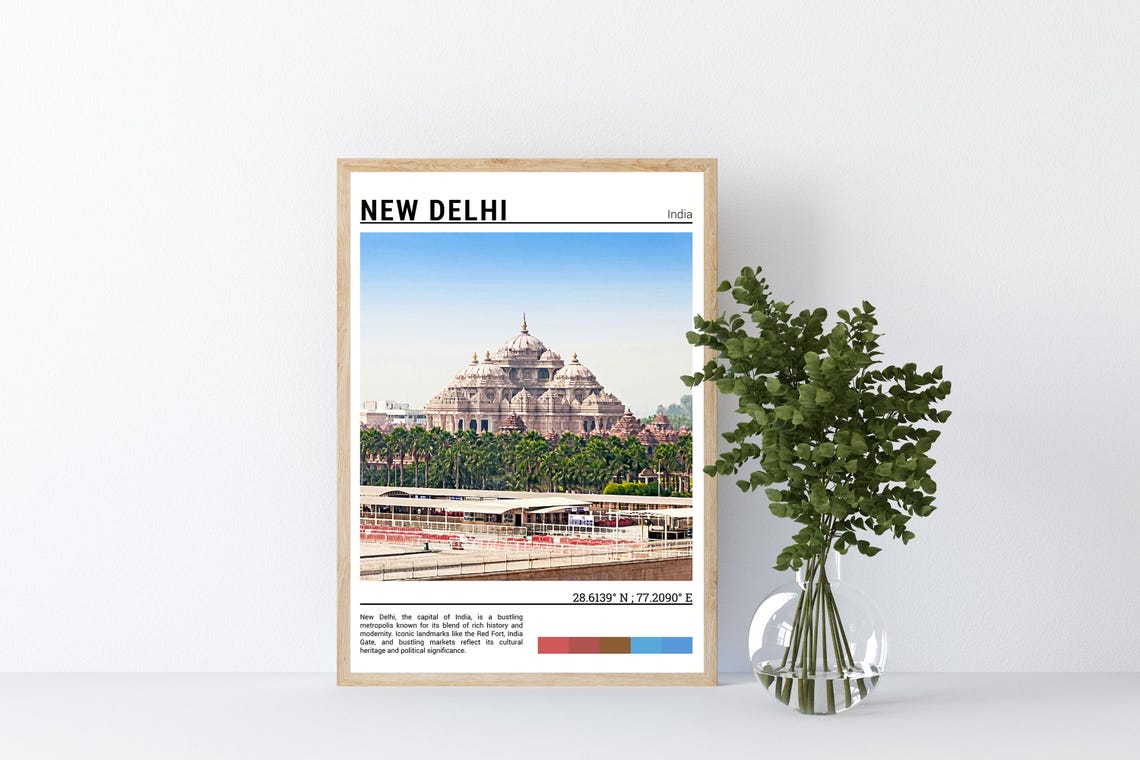 New Delhi Print New Delhi Poster New Delhi Wall Art New Delhi Travel New Delhi Art Print New Delhi Photo New Delhi India - Image 4