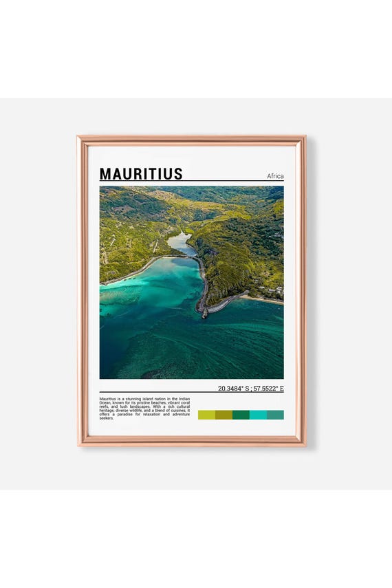 Mauritius Wall Art Print Mauritius Photo Africa Artwork