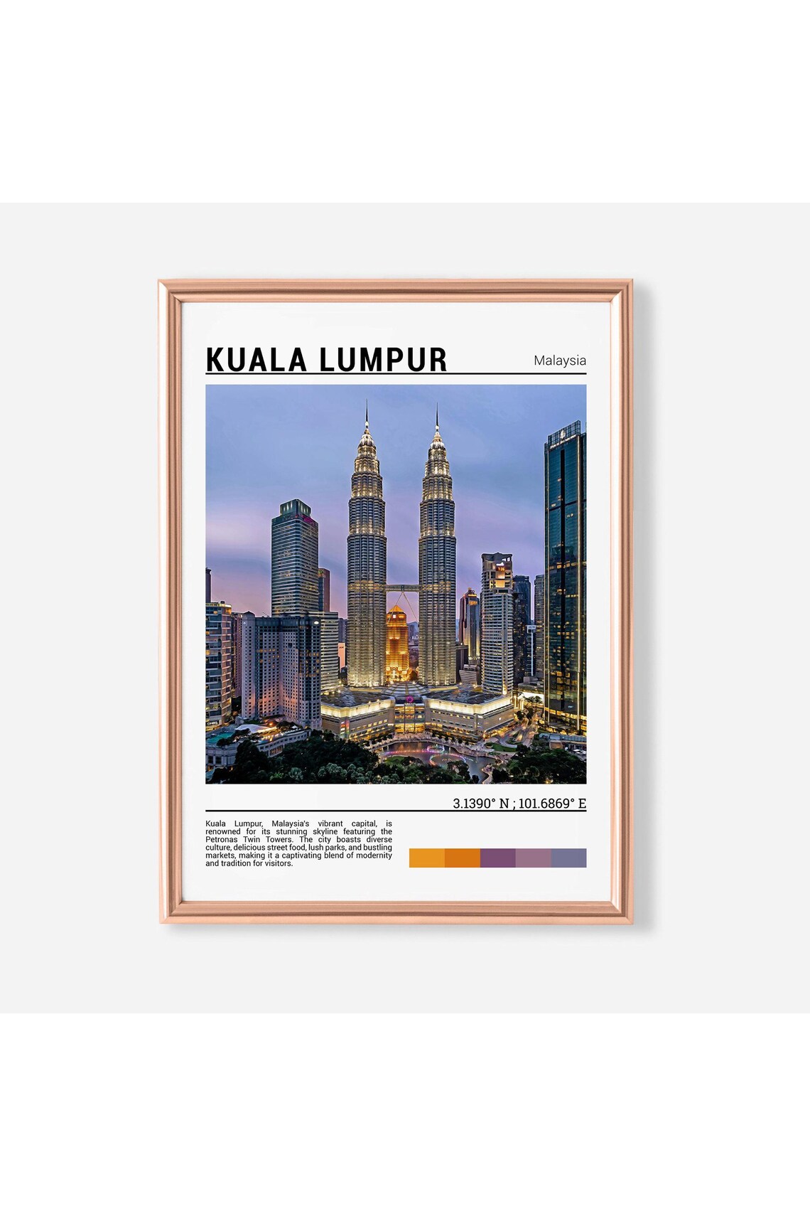 Kuala Lumpur Malaysia Petronas Twin Towers Dusk Photo Poster