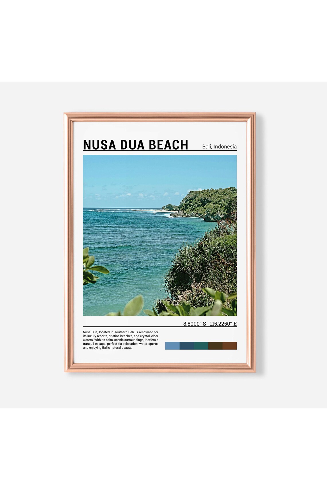 Stunning Nusa Dua Beach Bali Indonesia Turquoise Coast Poster