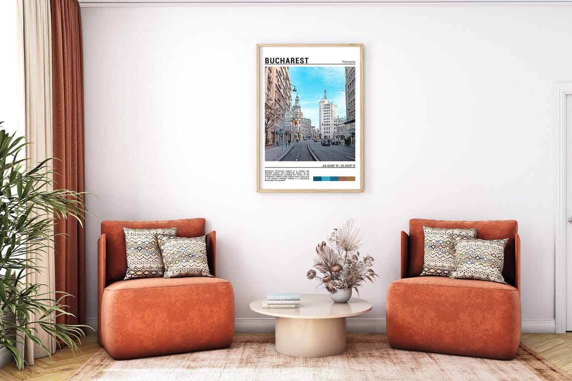 Bucharest Romania City Boulevard Historic Street Scene Travel Poster - Image 7