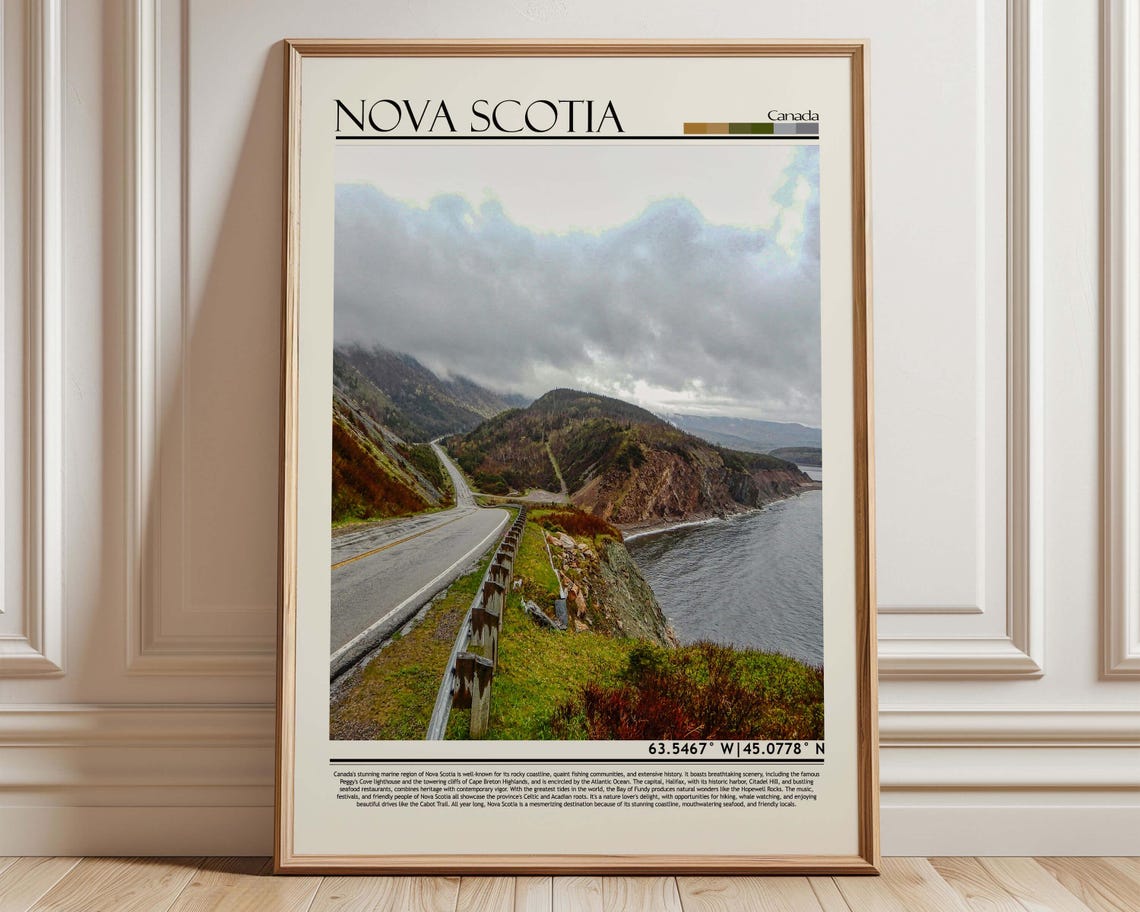Nova Scotia Canada Cabot Trail Coastal Mountain Road Travel Poster