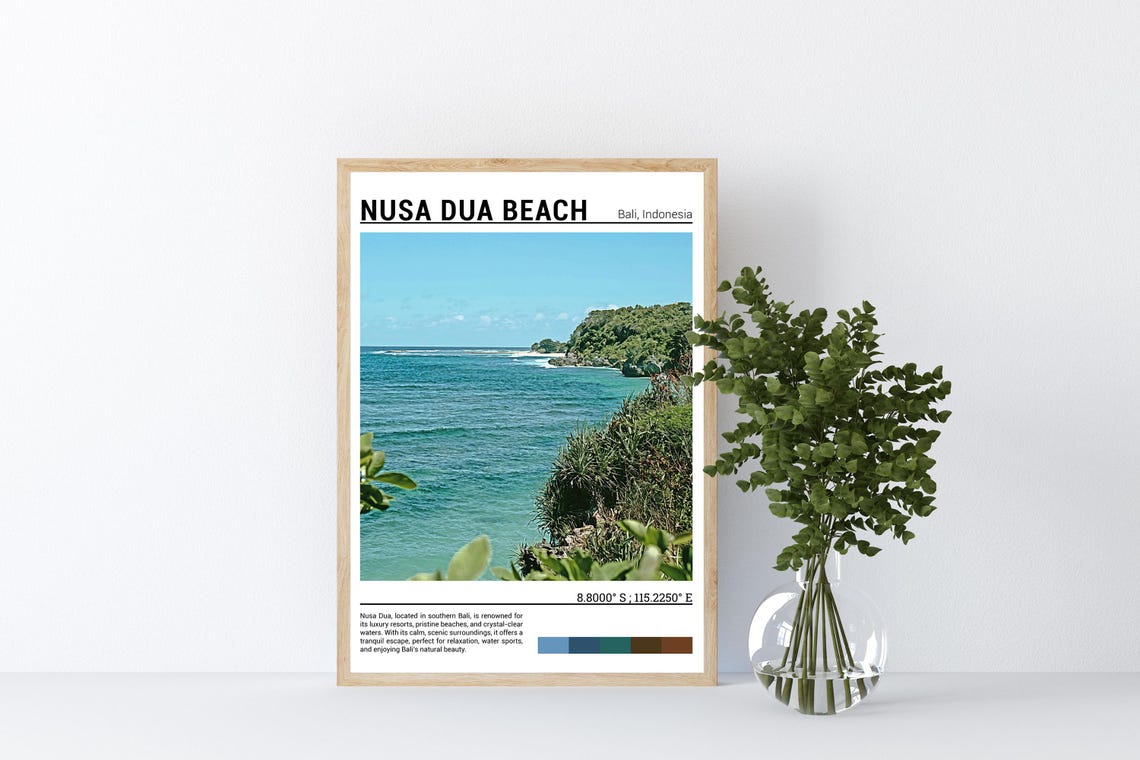 Stunning Nusa Dua Beach Bali Indonesia Turquoise Coast Poster - Image 4