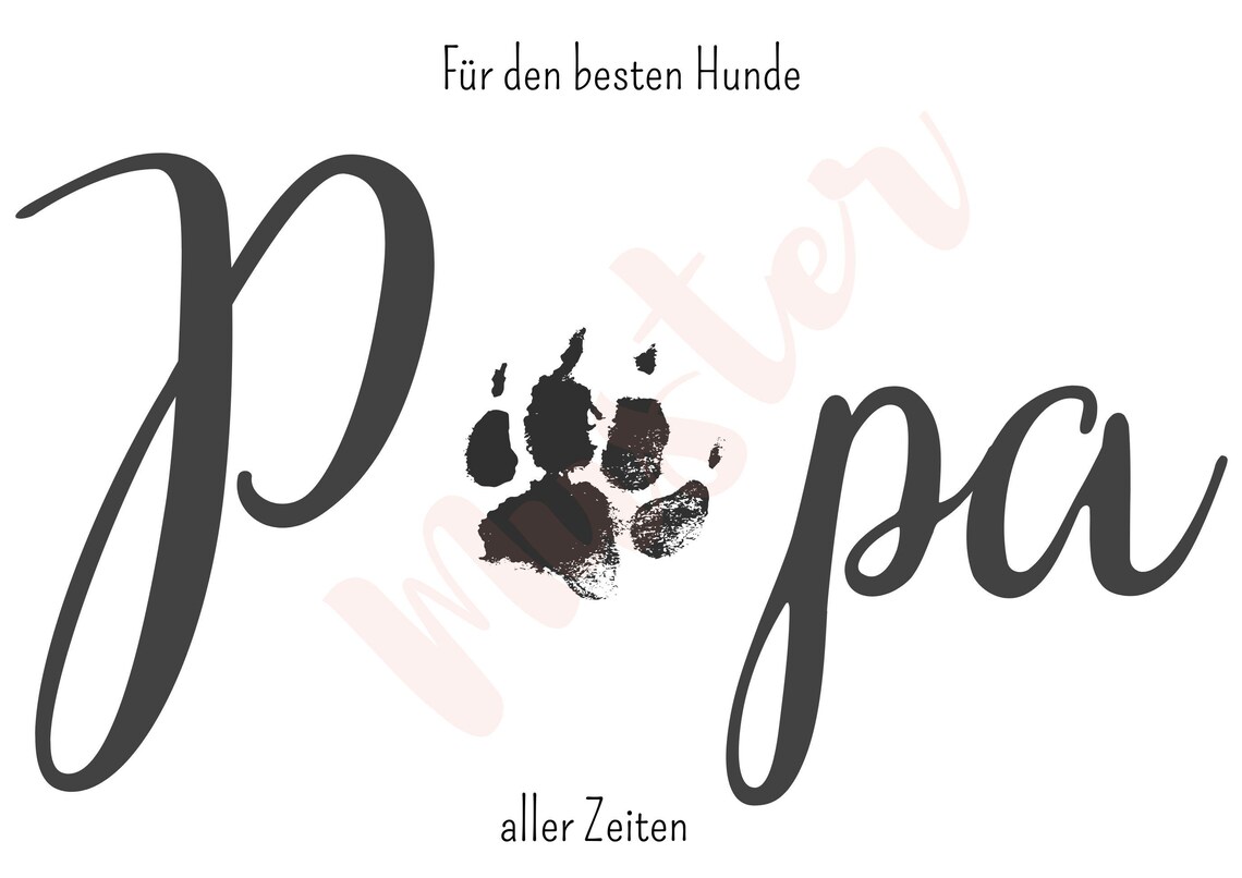 Dog Paw Papa German Best Dog Dad Ever Keepsake Gift Art Poster - Image 2