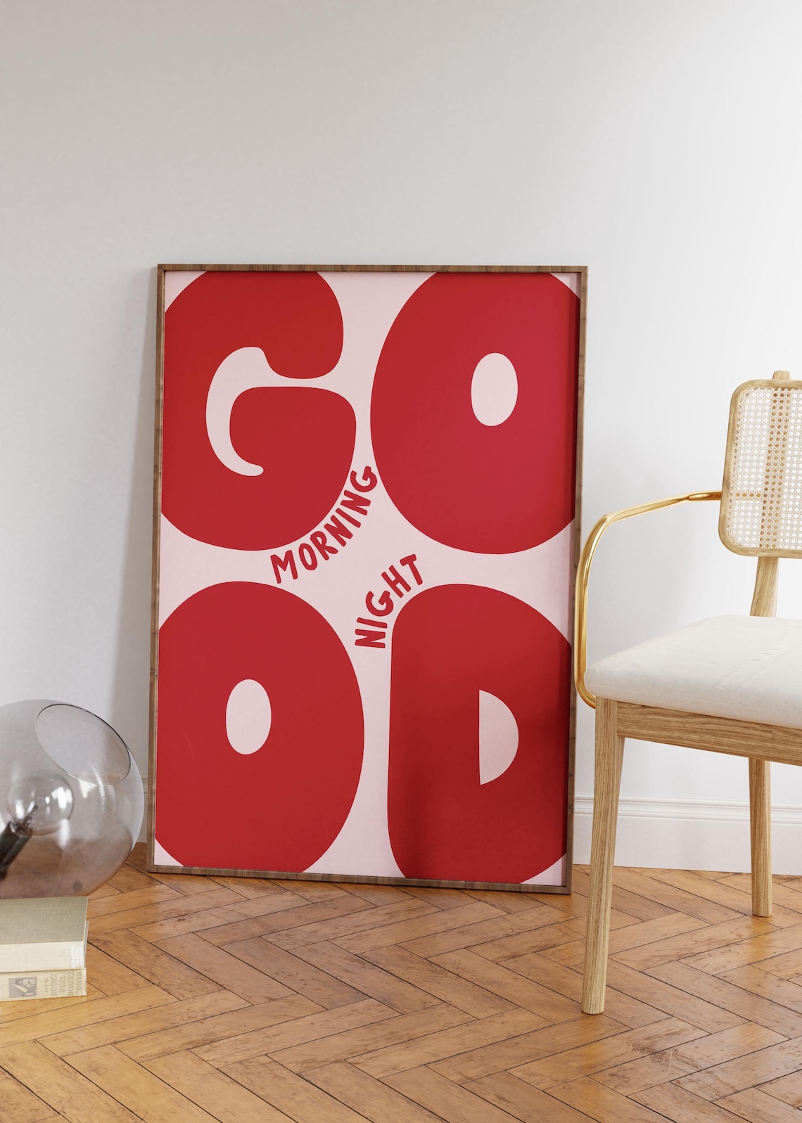 Good Morningnight Print, Funky Preppy Bedroom Art