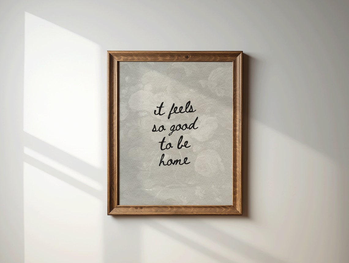 It Feels So Good to Be Home Vintage Script Ornate Gold Frame Poster - Image 2