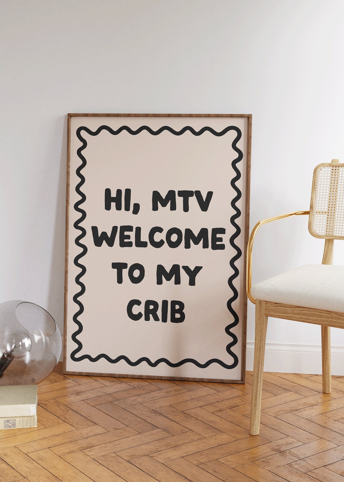 Hi MTV Welcome To My Crib Art Print, Preppy Decor - Image 2