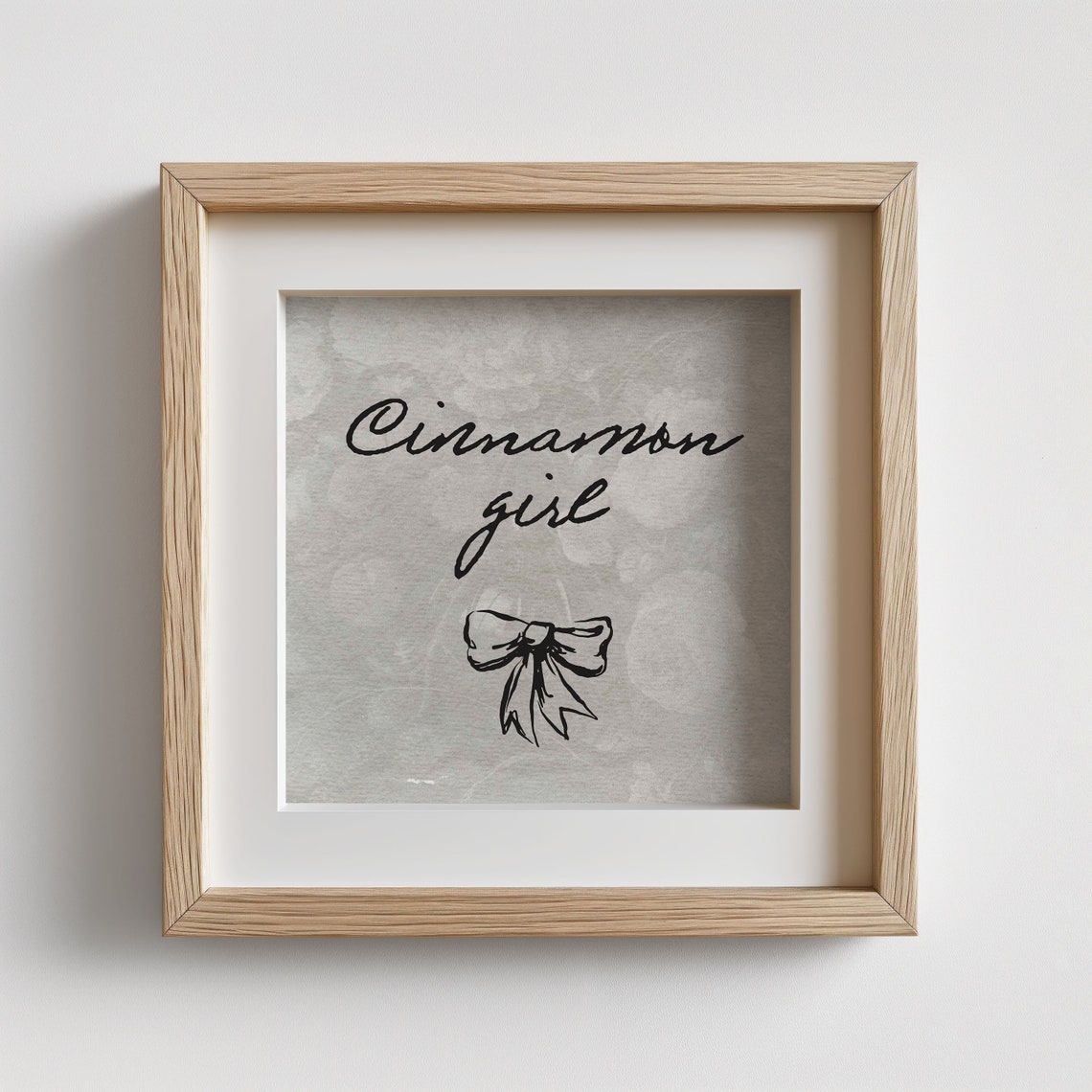 Cinnamon Girl Bow Vintage Script Coquette Aesthetic Art Poster