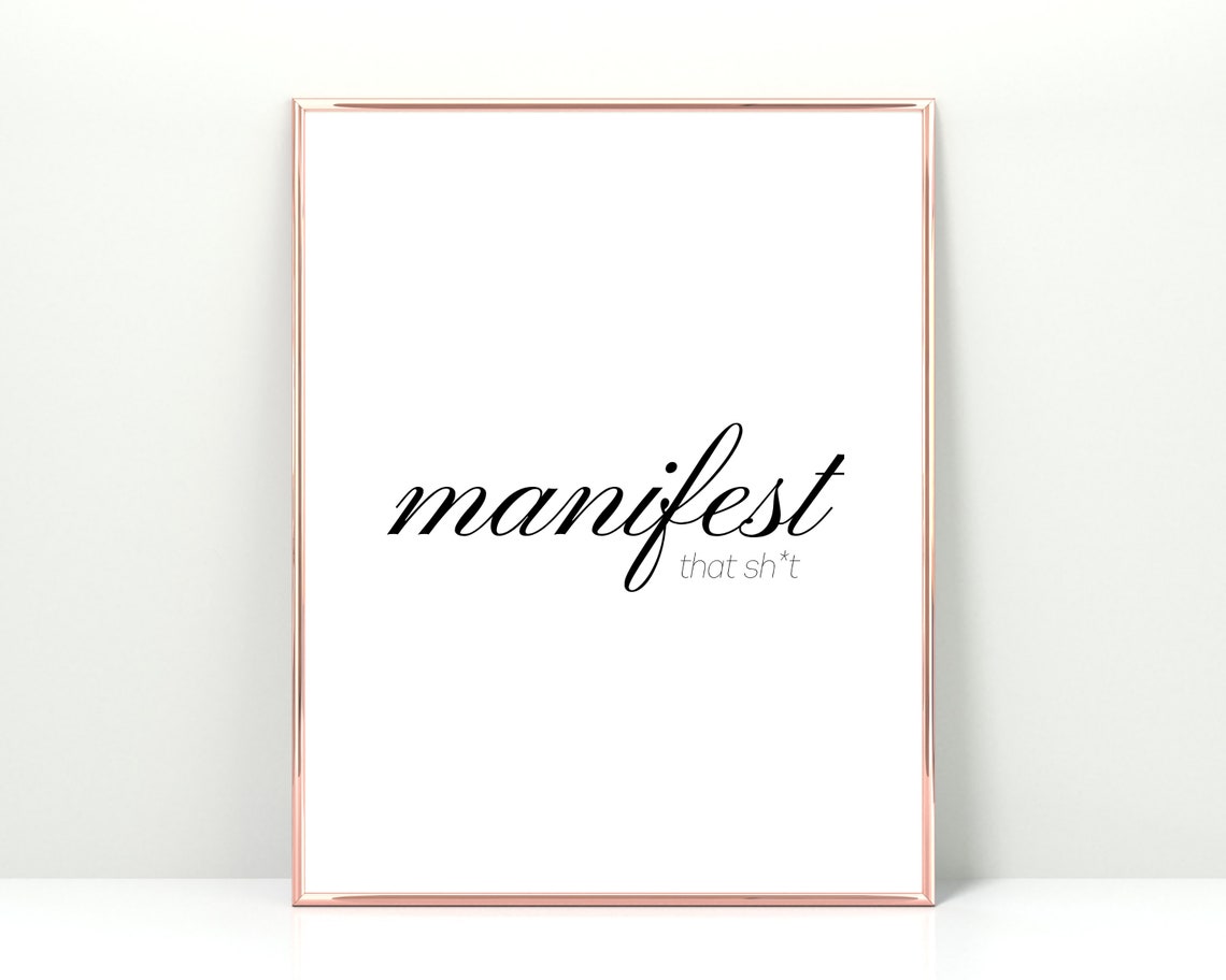 Manifest That Shit Script Typography Minimalist Quote Poster