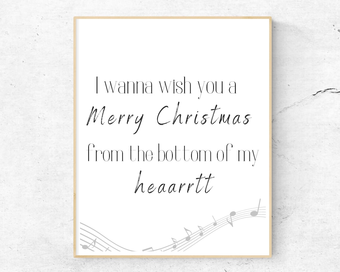 I Wanna Wish You A Merry Christmas Song Lyric Music Note Poster
