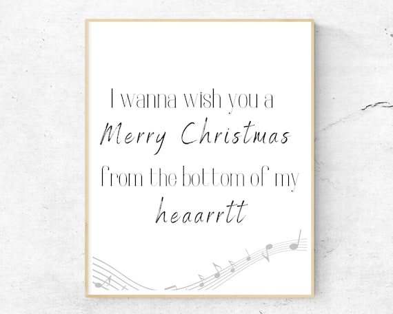 I Wanna Wish You A Merry Christmas Song Lyric Music Note Poster