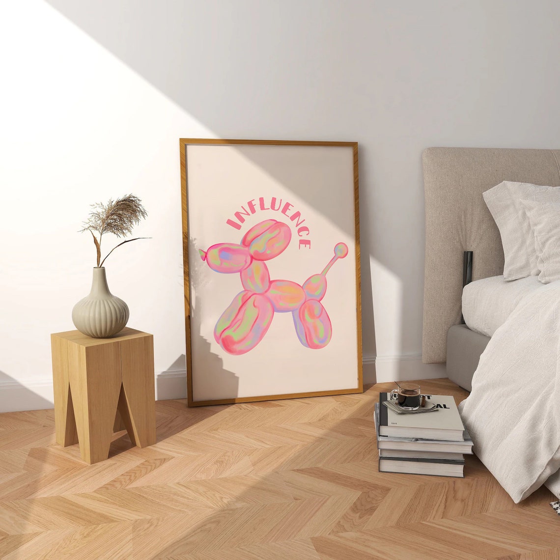 Influence Iridescent Balloon Dog Pink Pop Art Trendy Room Wall Poster - Image 2