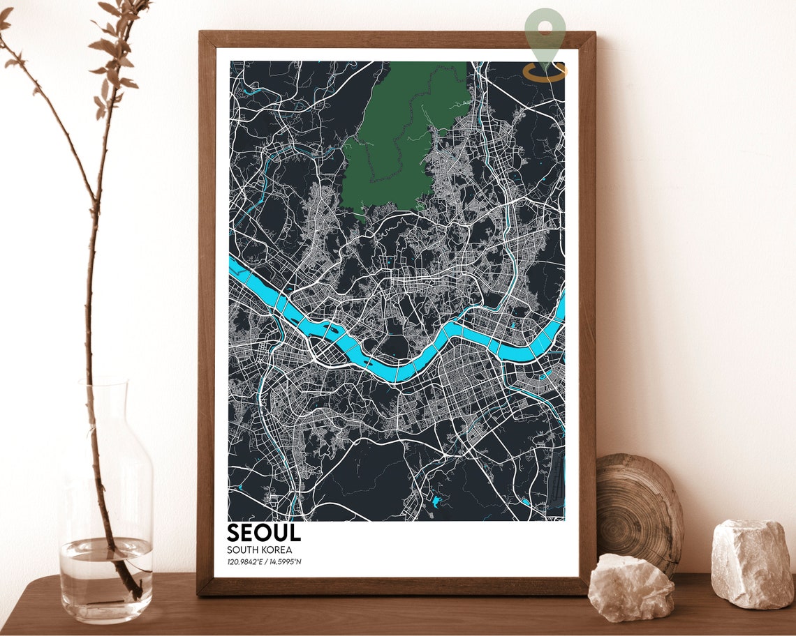 Seoul Map Seoul Map Print Seoul City Map Seoul Wall Art Seoul Poster Seoul Poster Seoul Photo Seoul Poster Print Seoul South Korea