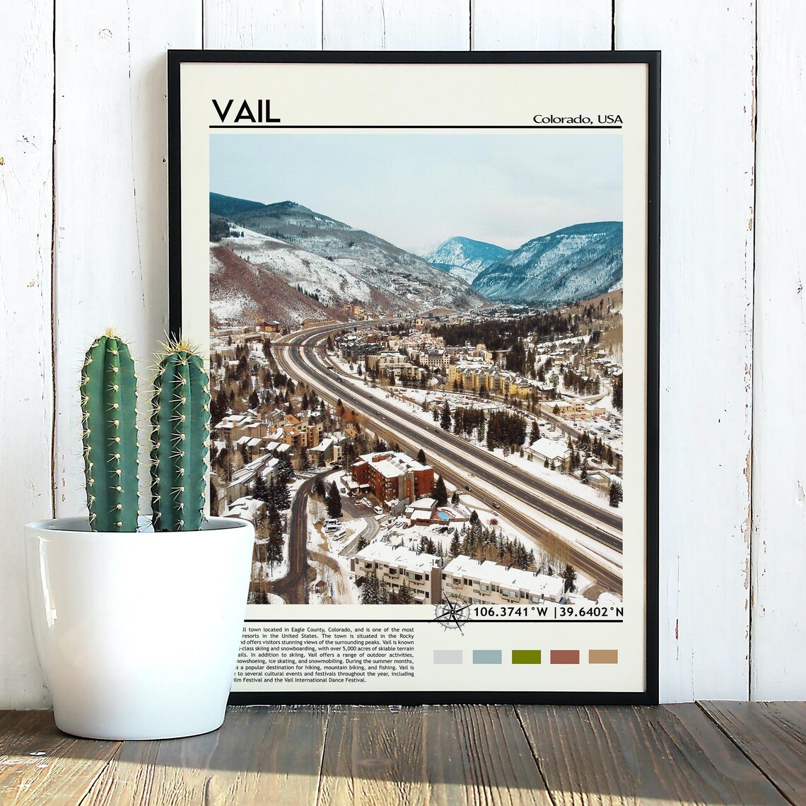 Vail Colorado Ski Resort Snowy Rocky Mountains Winter Sports Poster - Image 2