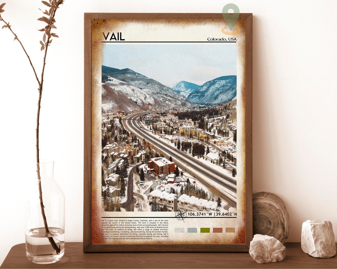 Vail Colorado Ski Resort Snowy Rocky Mountains Winter Sports Poster - Image 6
