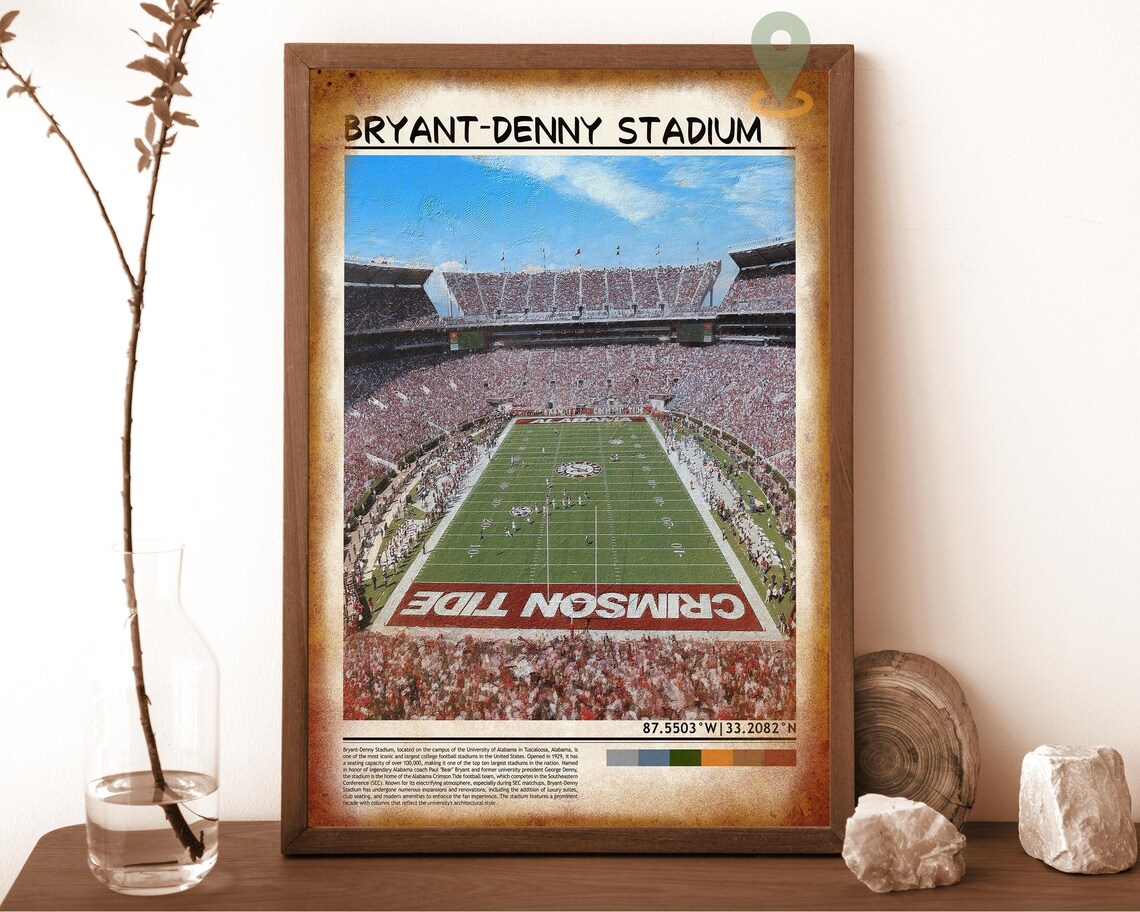 Bryant Denny Stadium Alabama Crimson Tide College Football Poster - Image 6