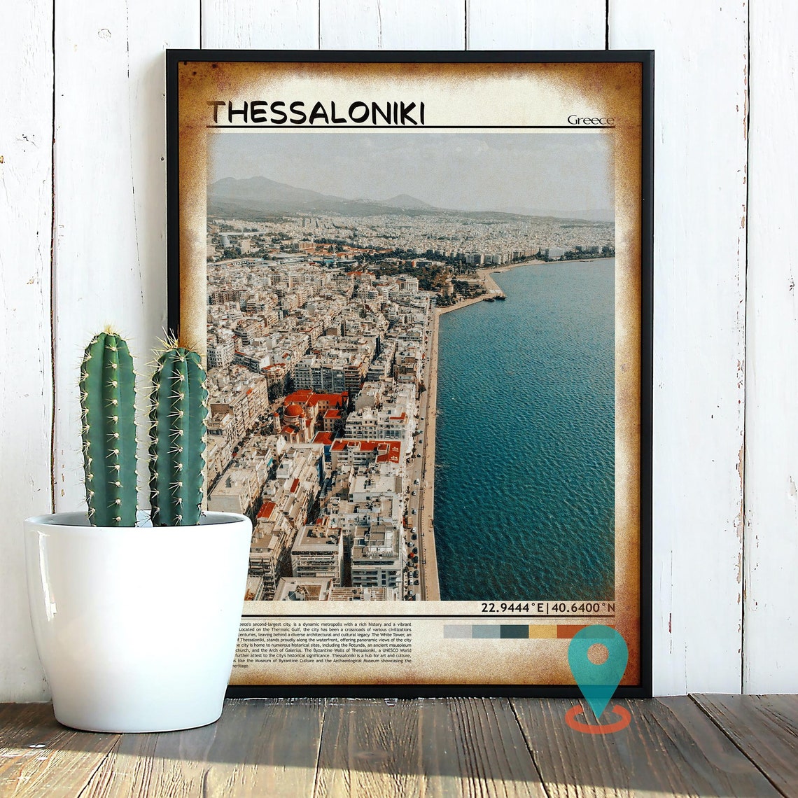 Thessaloniki Travel Print Thessaloniki Poster Greece Travel Print Greek Print Black And White Travel Poster Travel Art Travel Gift - Image 2