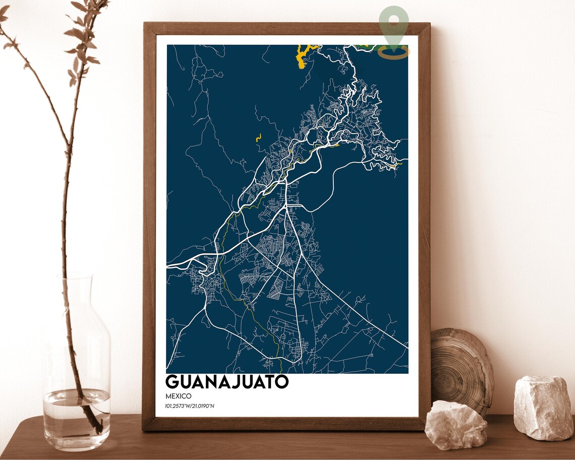 Guanajuato Mexico Crimson Red Minimalist City Map Home Decor Poster - Image 6