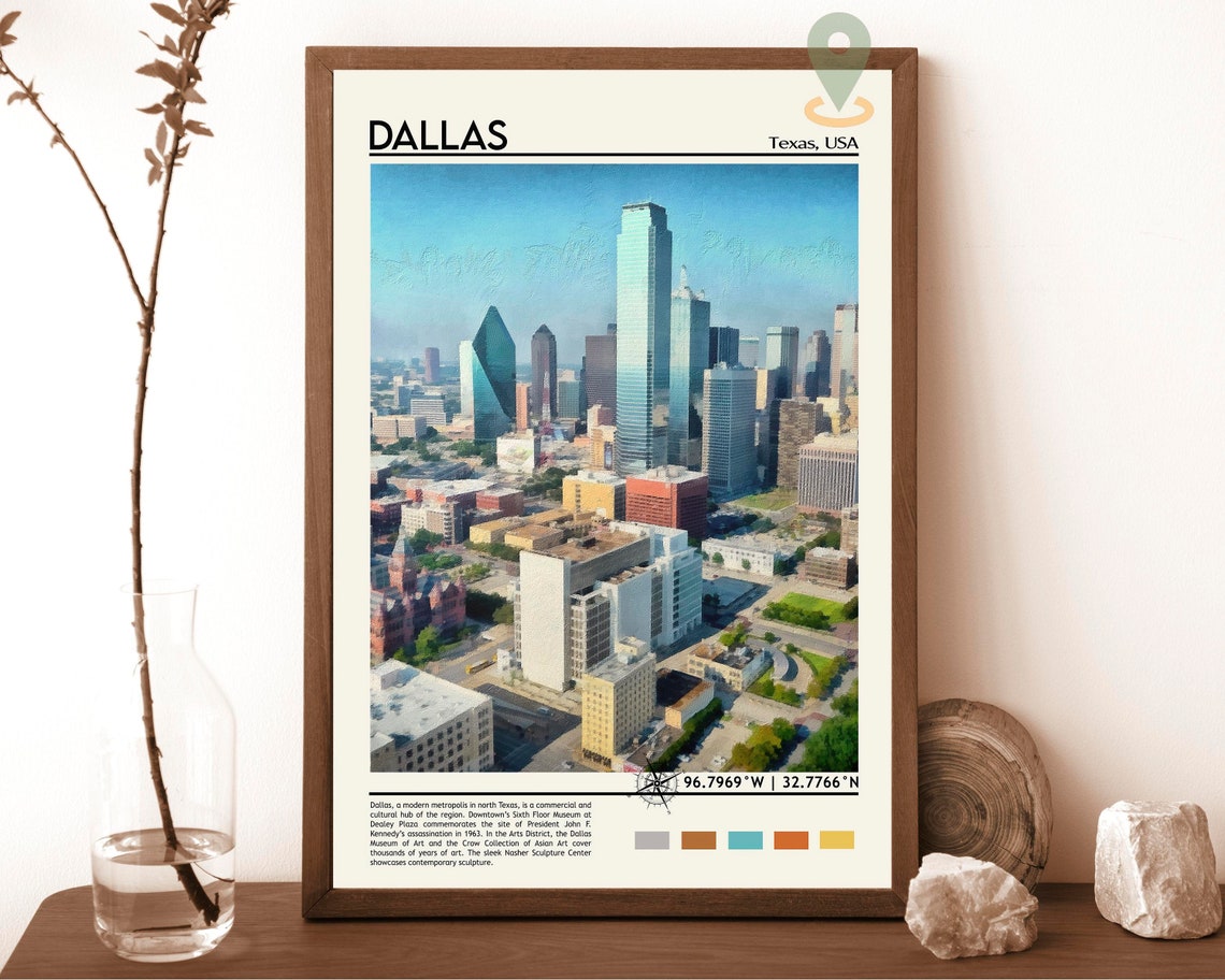 Dallas Print Dallas Poster Dallas Wall Art Dallas Travel Dallas Art Print Dallas Artwork Dallas Photo Dallas Texas Print Dallas City