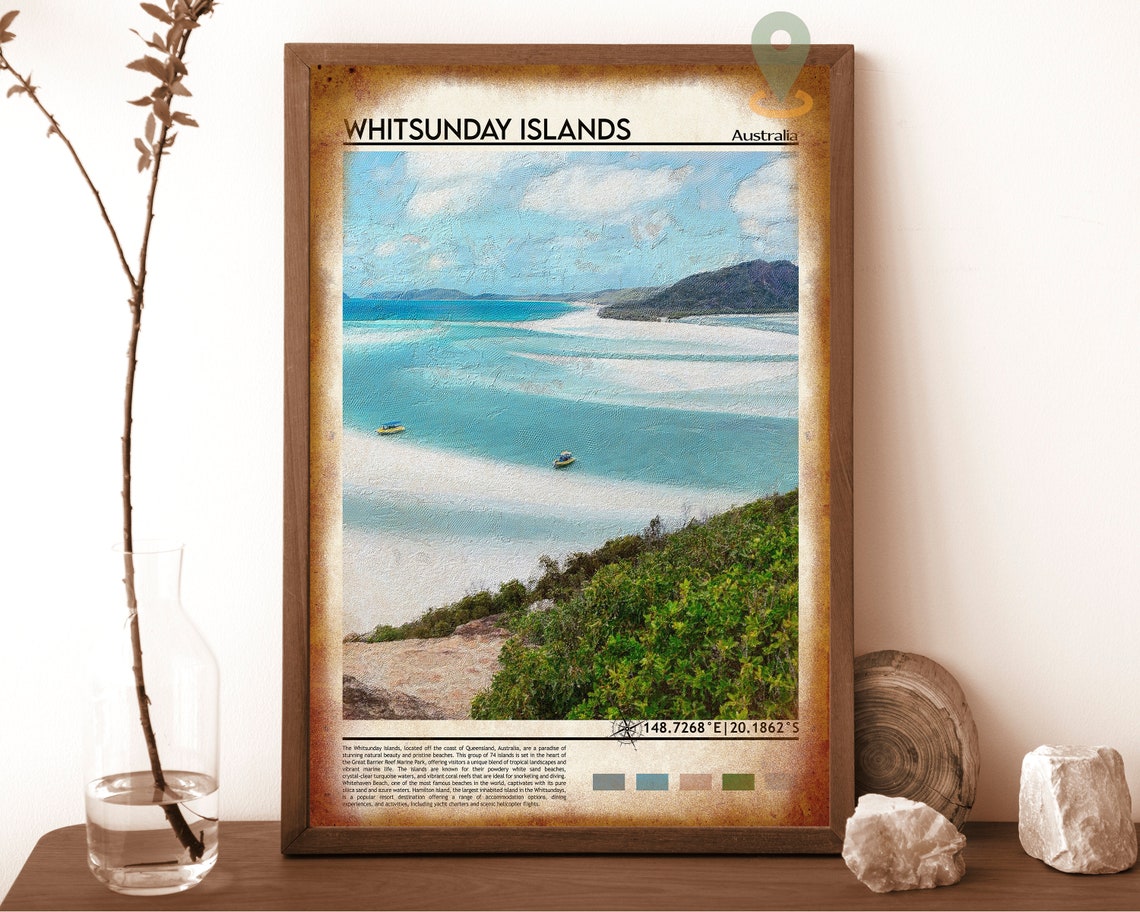 Whitsunday Islands Australia Whitehaven Beach Turquoise Travel Poster - Image 6