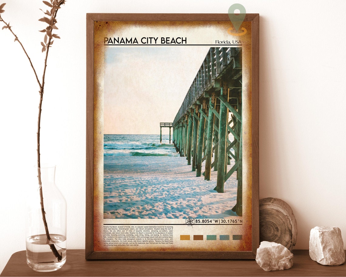 Panama City Beach Travel Poster Panama City Beach Wall Art Panama City Beach Poster Print Panama City Beach Photo Panama City Decor - Image 6