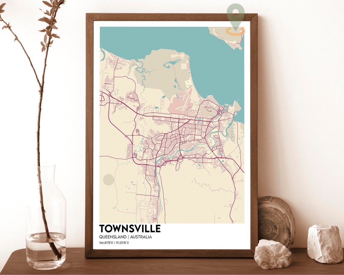 Townsville Map Townsville Map Print Townsville Personalized Map Townsville Wall Art Townsville Travel Poster Townsville Australia Print - Image 6